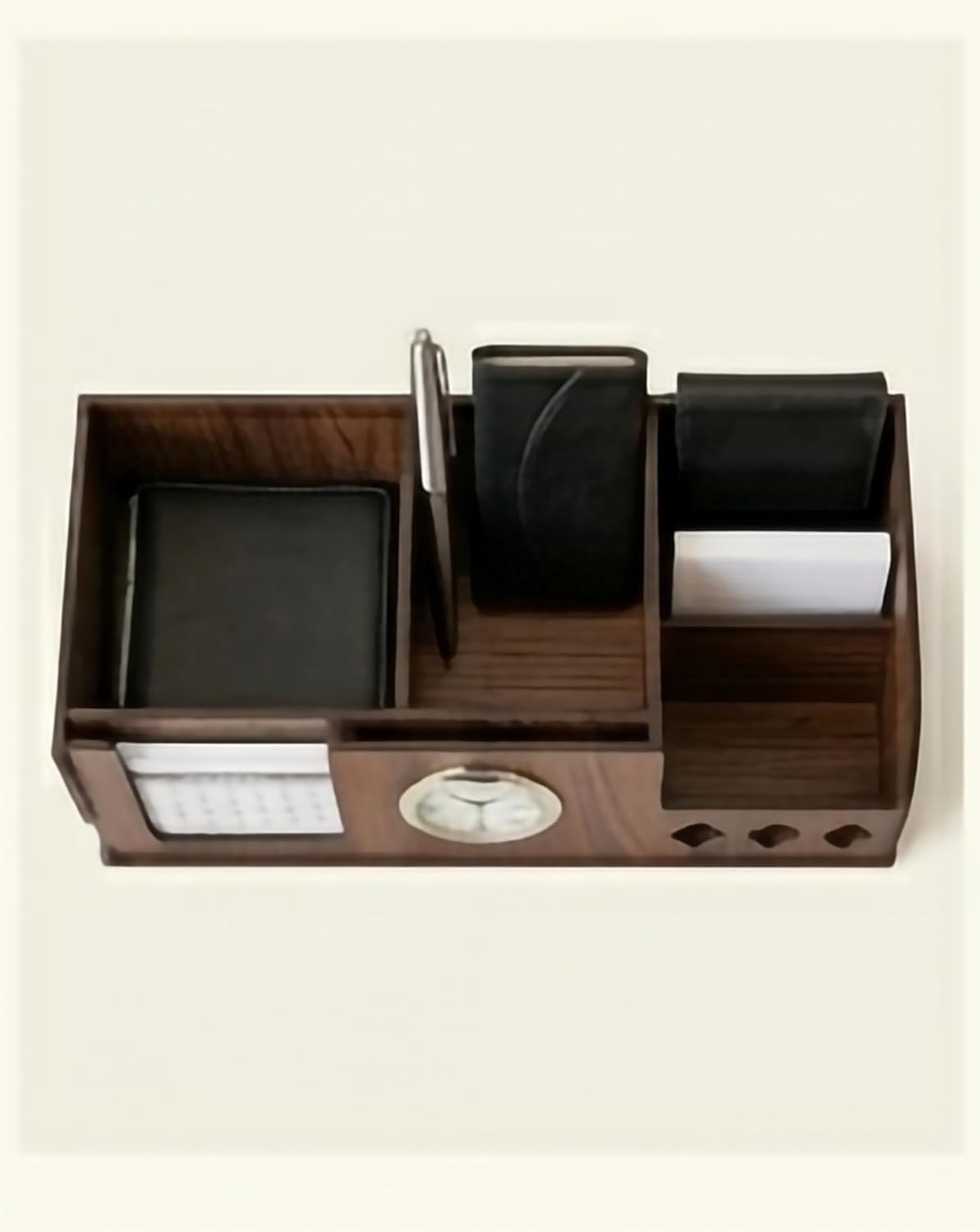 Pen Holder Stand with Clock, Calendar, Business Visiting Card & Mobile Holder | Multipurpose Desk Organizer for Office Desk and Gifting - Image 7