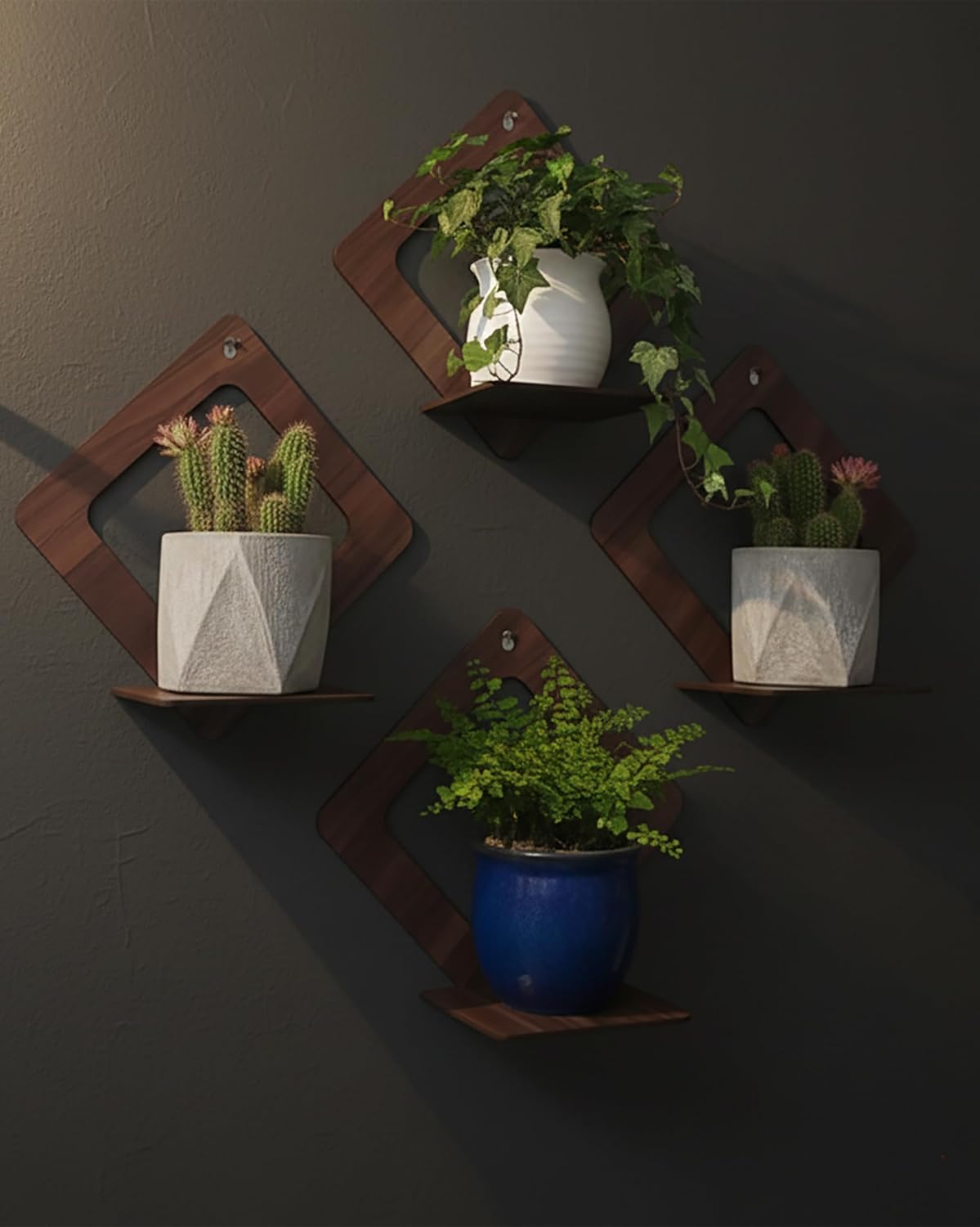 Wooden Tree Wall Shelf | Stylish Wall Mounted Shelf for Home & Office Décor | Engineered Wood, Brown | Storage & Display Rack for Living Room - Image 3