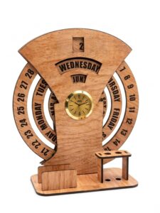Avatar Decor 2026 Lifetime Desk Calendar with Desk Organizer & Photo Frame | Reusable Wooden Perpetual Calendar for Office & Home Decor | Eco-Friendly Tabletop Calendar | New Year Gift (Bamboo)