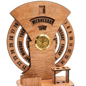 Avatar Decor 2026 Lifetime Desk Calendar with Desk Organizer & Photo Frame | Reusable Wooden Perpetual Calendar for Office & Home Decor | Eco-Friendly Tabletop Calendar | New Year Gift (Bamboo)