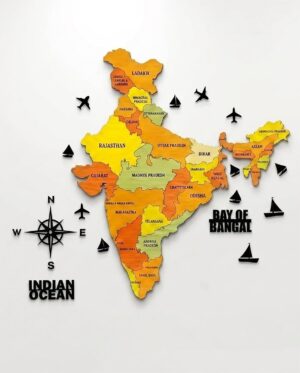 71YGunic3DL._SL1500_ 3D Wooden Map of India | Home Decor | Office Decor | Wall decor State and Capital names with Borders (INDIA MAP)