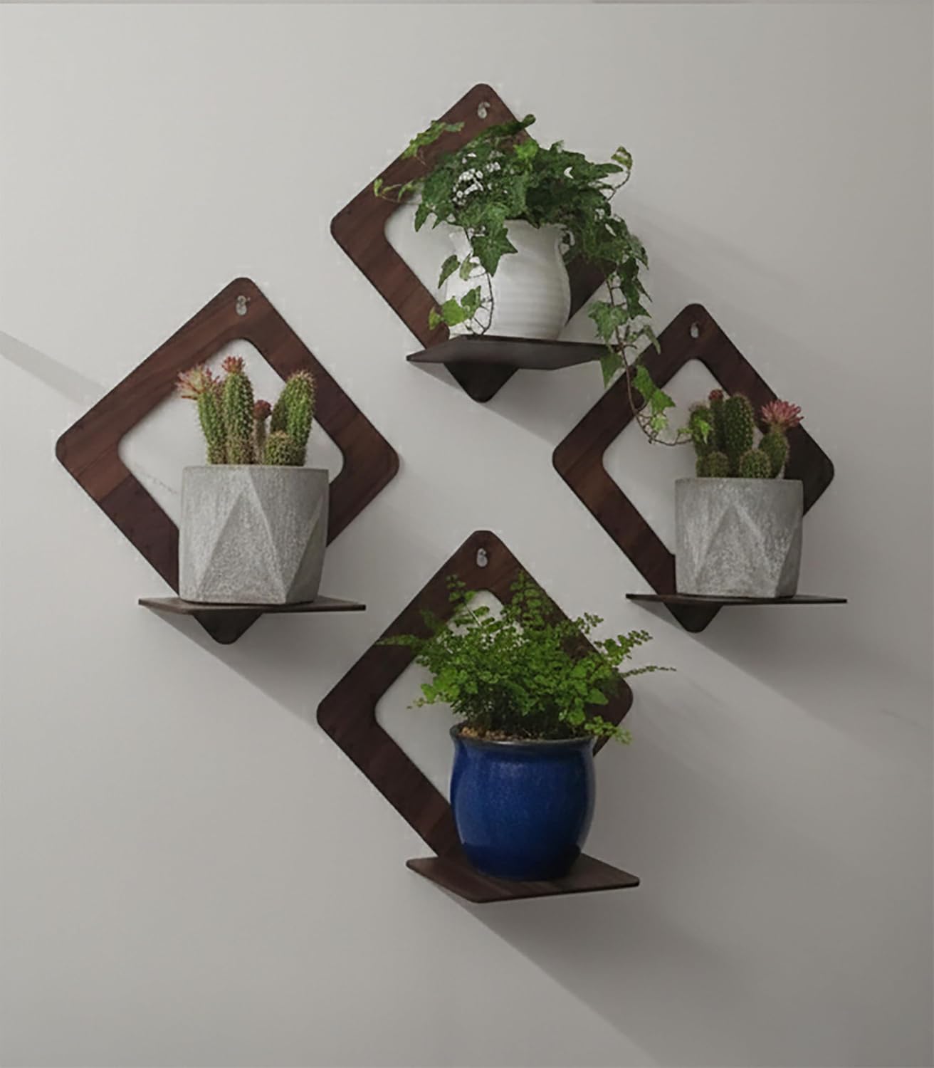 Wooden Tree Wall Shelf | Stylish Wall Mounted Shelf for Home & Office Décor | Engineered Wood, Brown | Storage & Display Rack for Living Room - Image 2