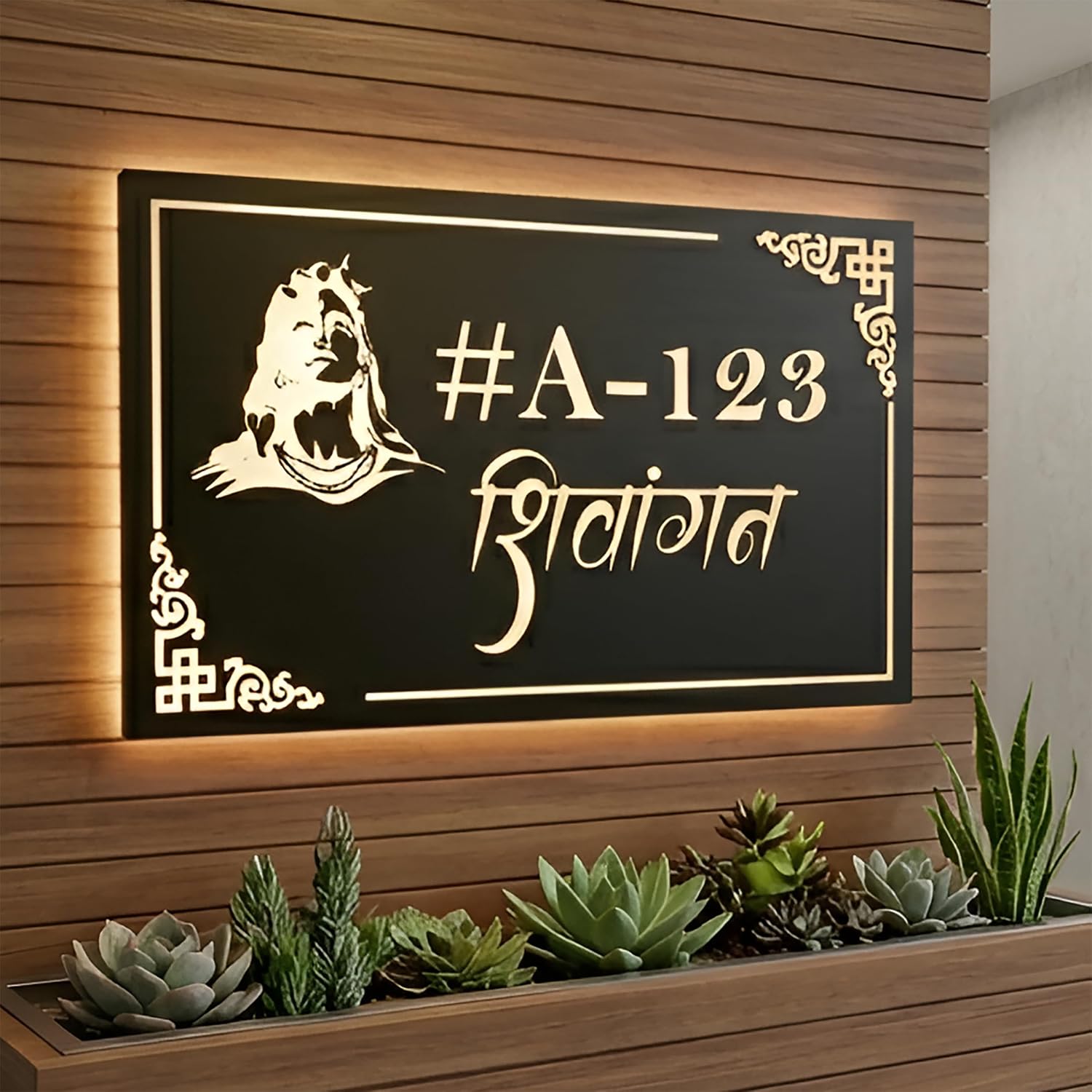 Avatar Decor Personalized Name Plate - Waterproof Acrylic LED Name Plate with Light (12X18 inch, Shivay) - Image 5