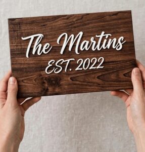 Avatar Decor Name plate for home entrance outdoor | Name plate | Wood Personalized NamePlate with 3D Letters | Door nameplates | Custom NamePlate For Home, Office and Outdoor Entrance | 15X30 cm | Wooden | Housewarming Gifts (15X30 Cm)