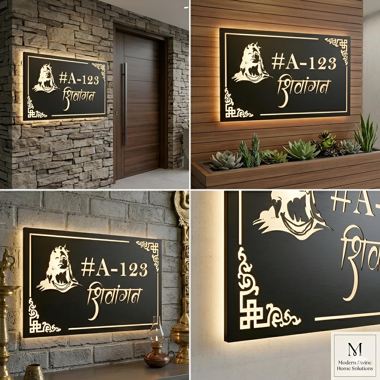 Avatar Decor Personalized Name Plate - Waterproof Acrylic LED Name Plate with Light (12X18 inch, Shivay) - Image 3