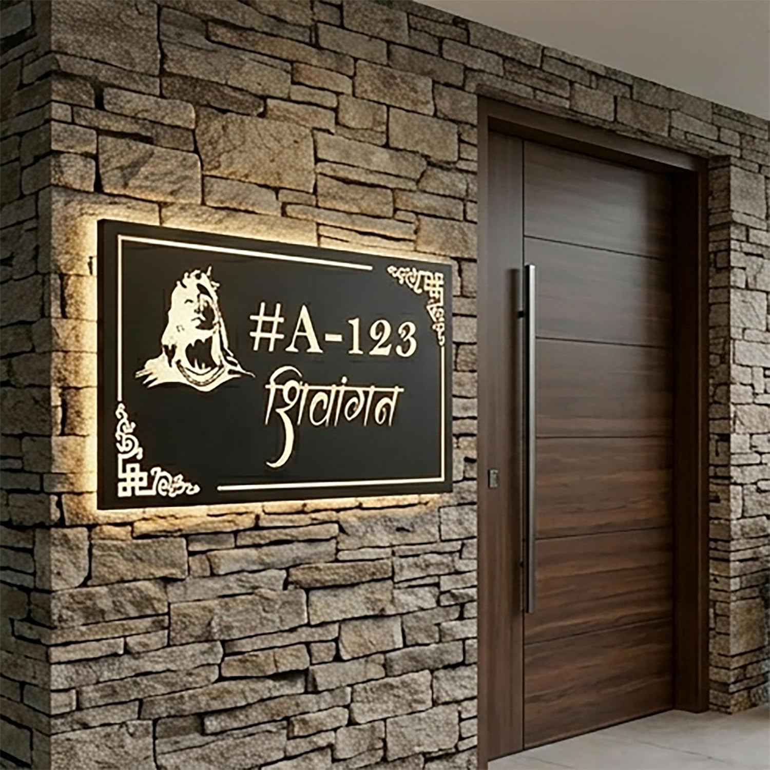 Avatar Decor Personalized Name Plate - Waterproof Acrylic LED Name Plate with Light (12X18 inch, Shivay) - Image 6