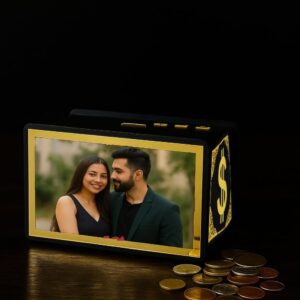 Money Saving Box for Kids and Adults | Customize Acrylic Money Bank with Gold Design | Big Size Piggy Bank | Saving Box with Numbers | Adfusion Pigy Bank (60,000 Money Box) for Your Love One.