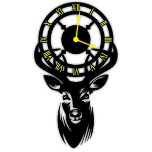 Deer Wall Clock for Kids Room & Home Décor – Stylish Cartoon Animal Design Wall Watch for Bedroom, Nursery, Living Room – Fun & Educational Timepiece for Children, Animal Lovers & Creative Interiors