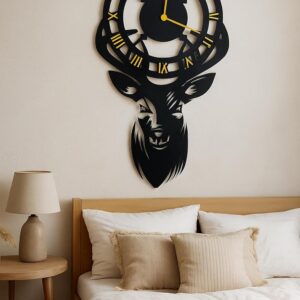 Deer Wall Clock for Kids Room & Home Décor – Stylish Cartoon Animal Design Wall Watch for Bedroom, Nursery, Living Room – Fun & Educational Timepiece for Children, Animal Lovers & Creative Interiors