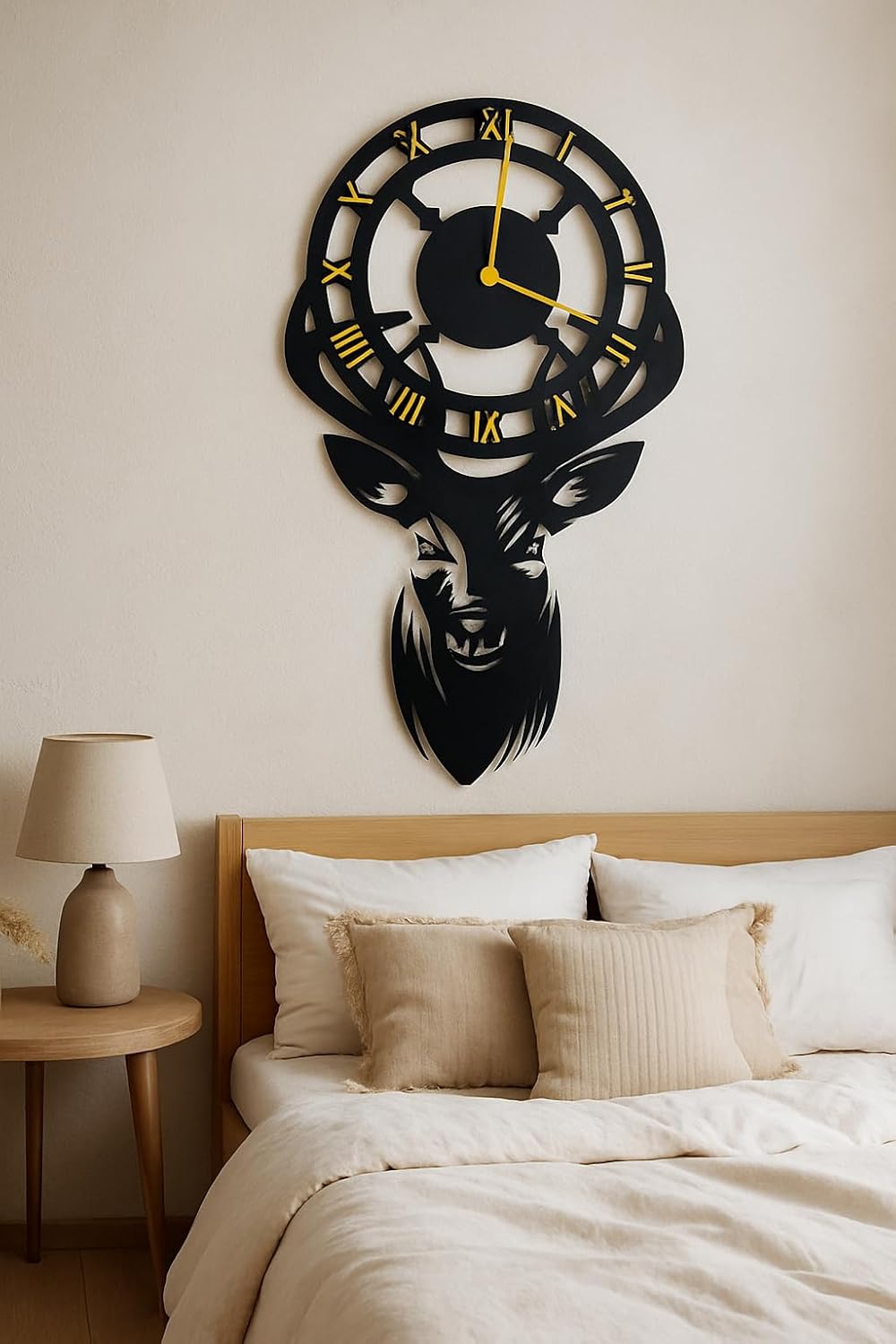 Deer Wall Clock for Kids Room & Home Décor – Stylish Cartoon Animal Design Wall Watch for Bedroom, Nursery, Living Room – Fun & Educational Timepiece for Children, Animal Lovers & Creative Interiors - Image 2