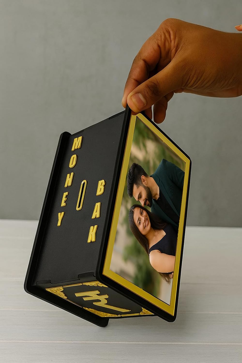 Money Saving Box for Kids and Adults | Customize Acrylic Money Bank with Gold Design | Big Size Piggy Bank | Saving Box with Numbers | Adfusion Pigy Bank (60,000 Money Box) for Your Love One. - Image 4