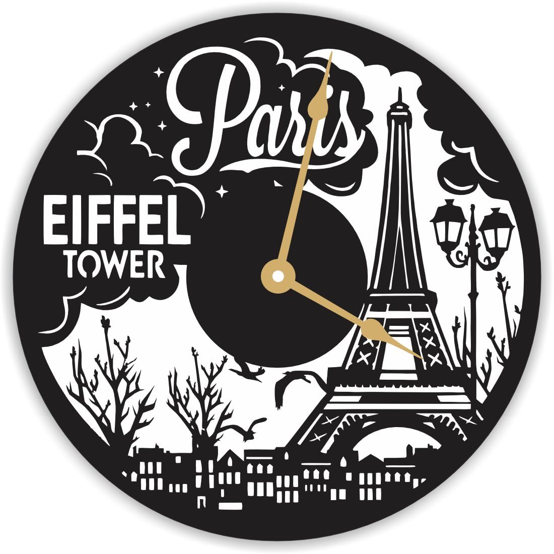 Paris Eiffel Tower Wall Clock