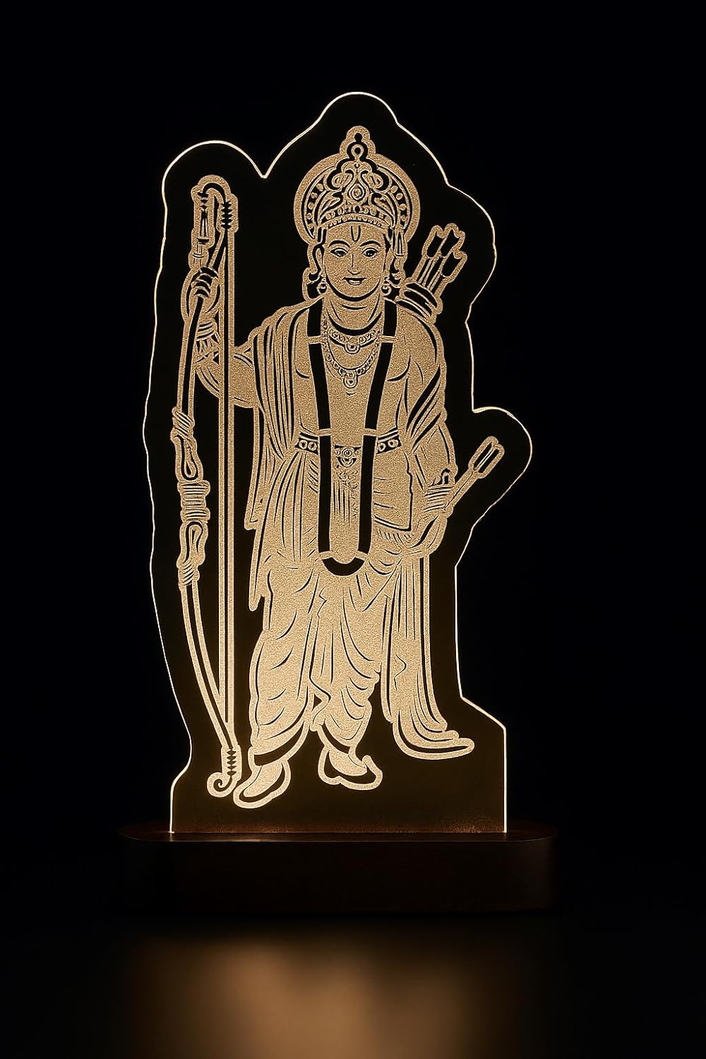 Avatar Lord Ram 3D Acrylic LED Night Lamp | Spiritual LED Table Light for Home & Office | Religious Gift & Decorative Lighting - Image 3
