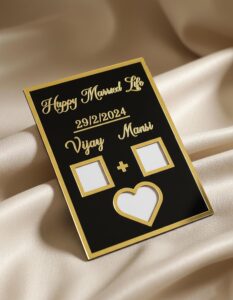 Name Frame with Date | Couple thumb plate