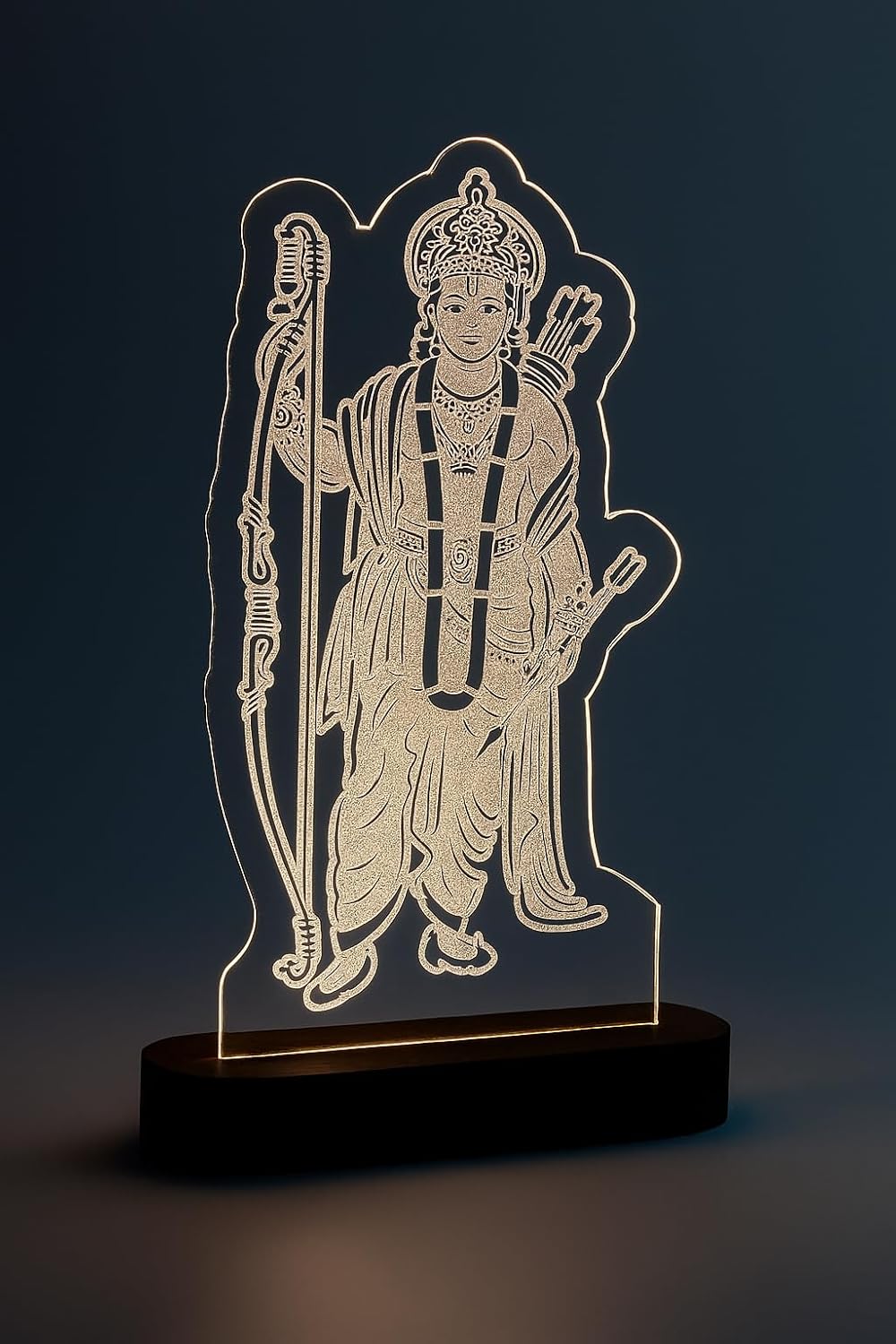 Avatar Lord Ram 3D Acrylic LED Night Lamp | Spiritual LED Table Light for Home & Office | Religious Gift & Decorative Lighting - Image 5