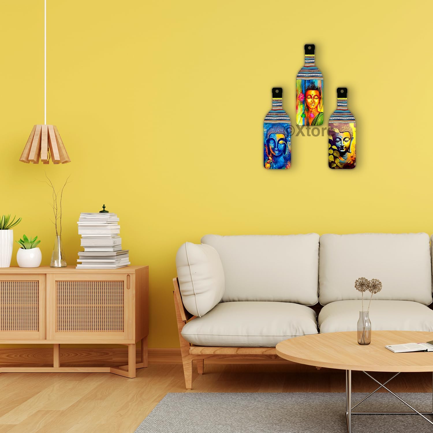 Avatar Decorative Wall Art MDF Wooden Hanger for Living Room | Bedroom | Office | Kitchen | Bottle Shaped | Wall Hanging For Home Decor - Set of 3 - Image 6