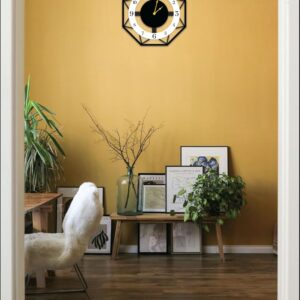 Octagonal Wall Clock, Modern Art Deco Design, Black and White,Home Clock