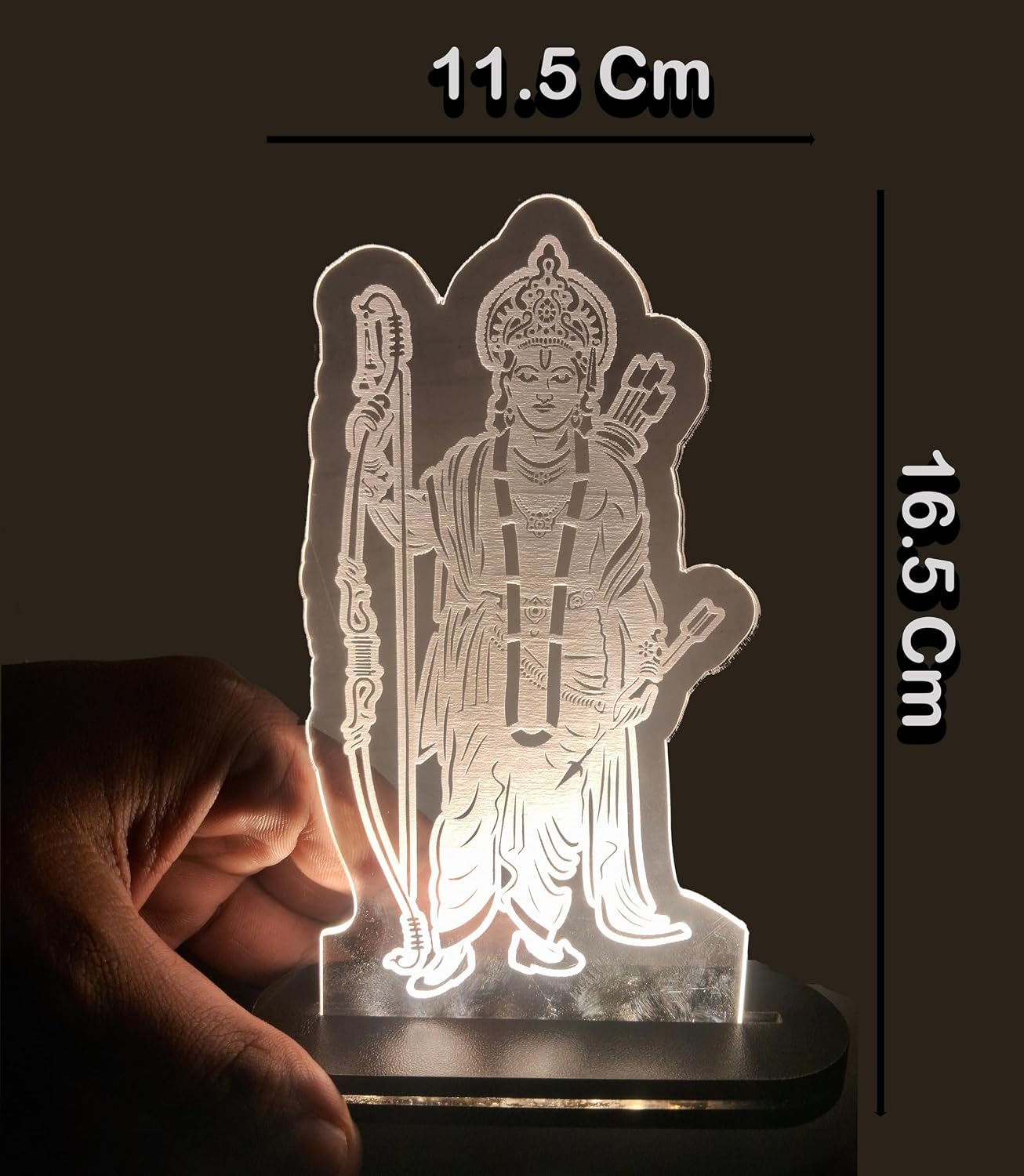 Avatar Lord Ram 3D Acrylic LED Night Lamp | Spiritual LED Table Light for Home & Office | Religious Gift & Decorative Lighting - Image 4