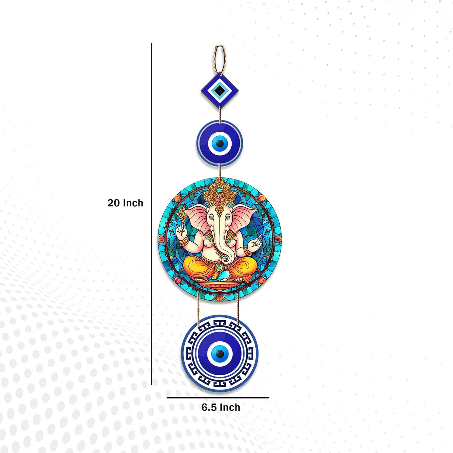 Designer Ganesh Ji Wooden Wall Hanging for Home Decor | Decoration for Living room | Decorative Hangings (Blue)