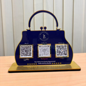 Avatar Decor Custom Acrylic QR Code Handbag for Business | UPI Payment, Instagram & Google Review Scan Bag