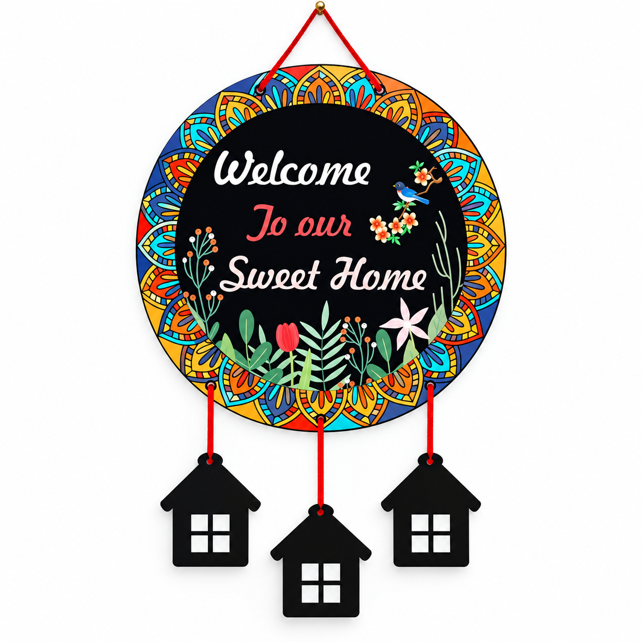 Welcome To Our Sweet Home MDF wood wall hanging