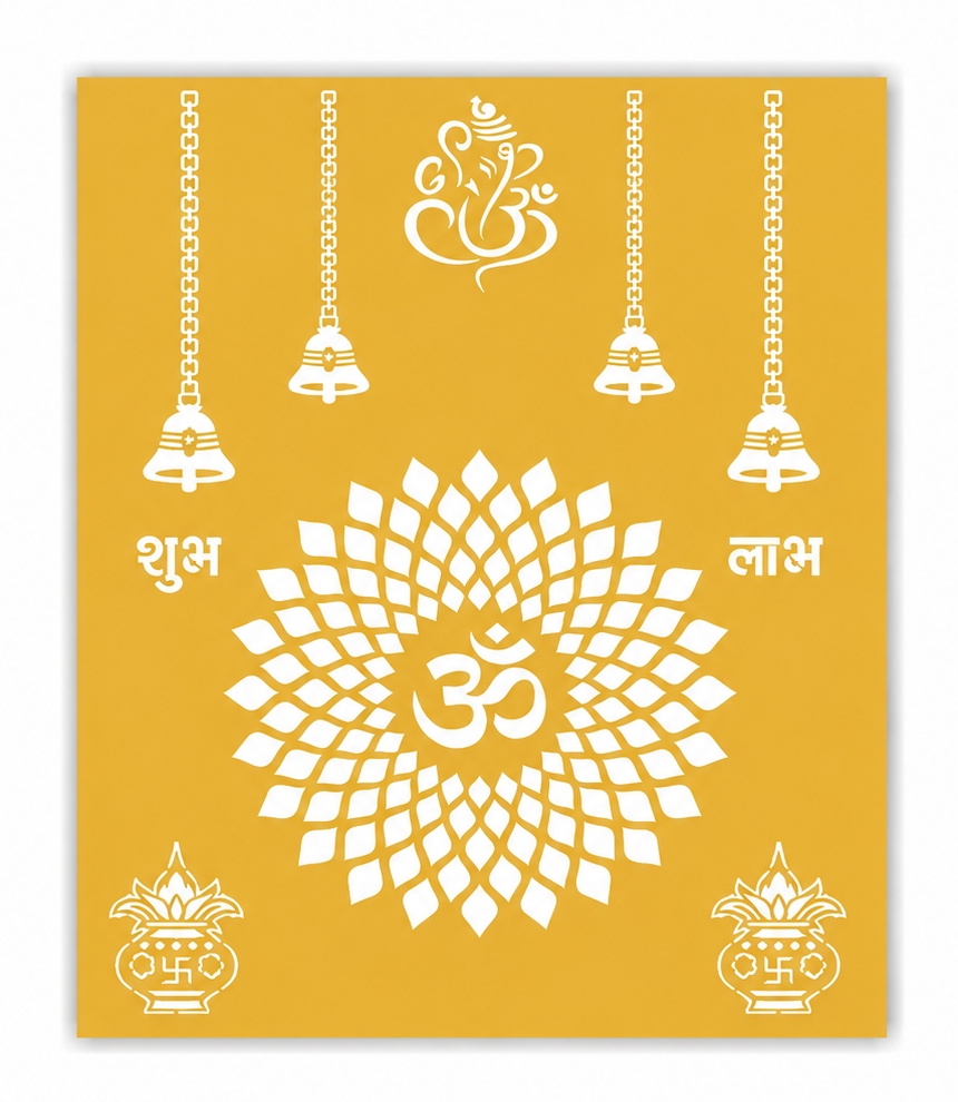AVATARDECOR Custom Acrylic Om Symbol Wall Art for Pooja Room – Hindu Aum Mandala Decor for Mandir, Home Temple, Yoga, Meditation & Diwali – Spiritual Backdrop for Indian Festival & Prayer Space