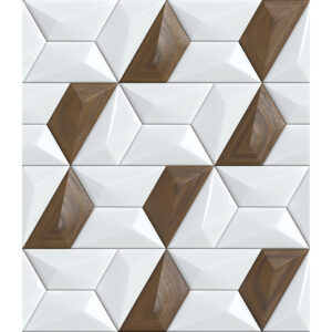 3D geometric brown and white PVC wall wallpaper